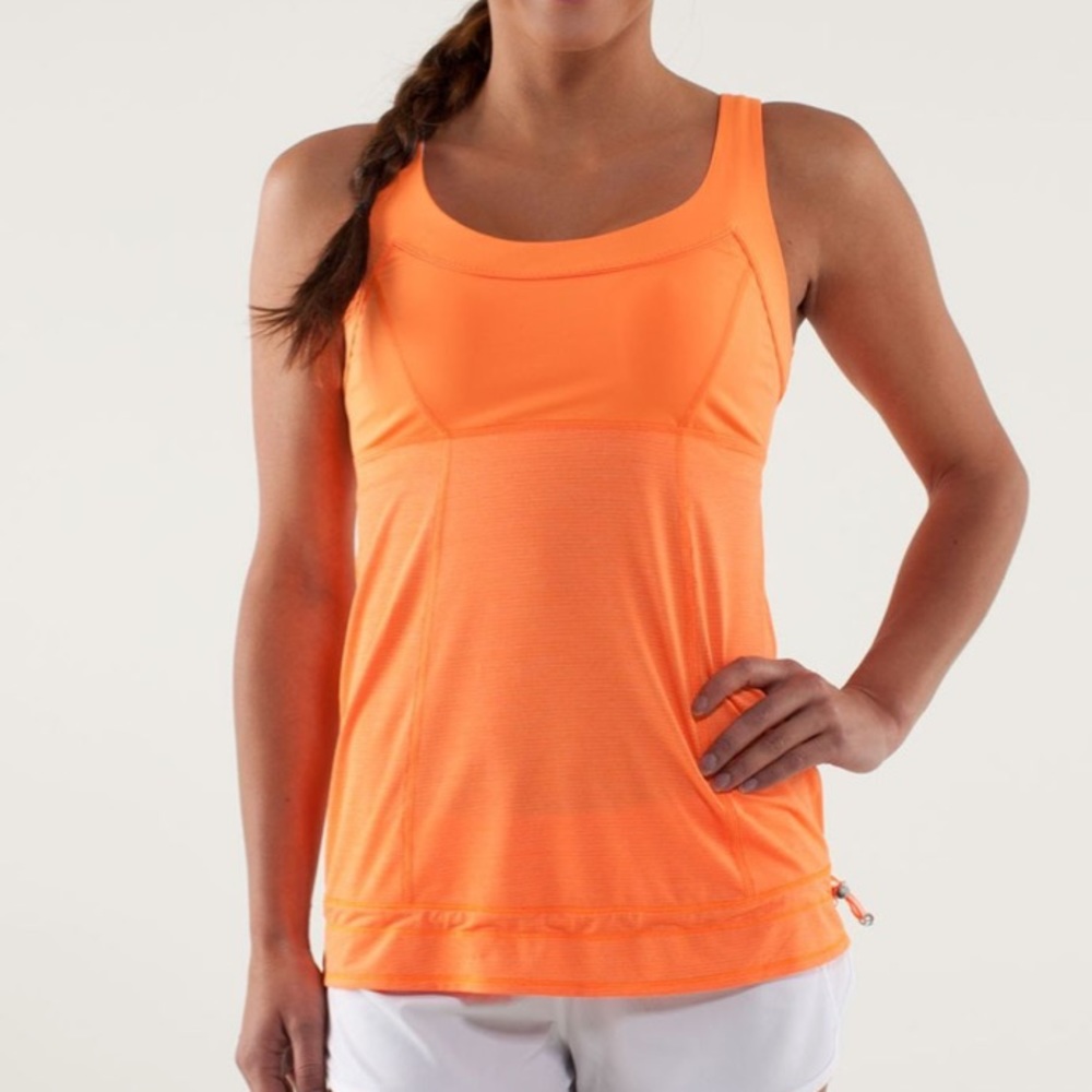 Lululemon Run: Ta Ta Topper Colour Pizzaz (orange) Size 10
